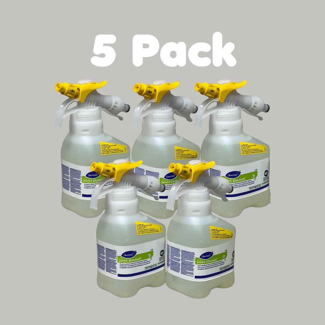 ZA@ DIVERSEY 5 Pack Suma Eliminex Foaming Drain & General Purpose Cleaner 1.5L 94266308 (New)