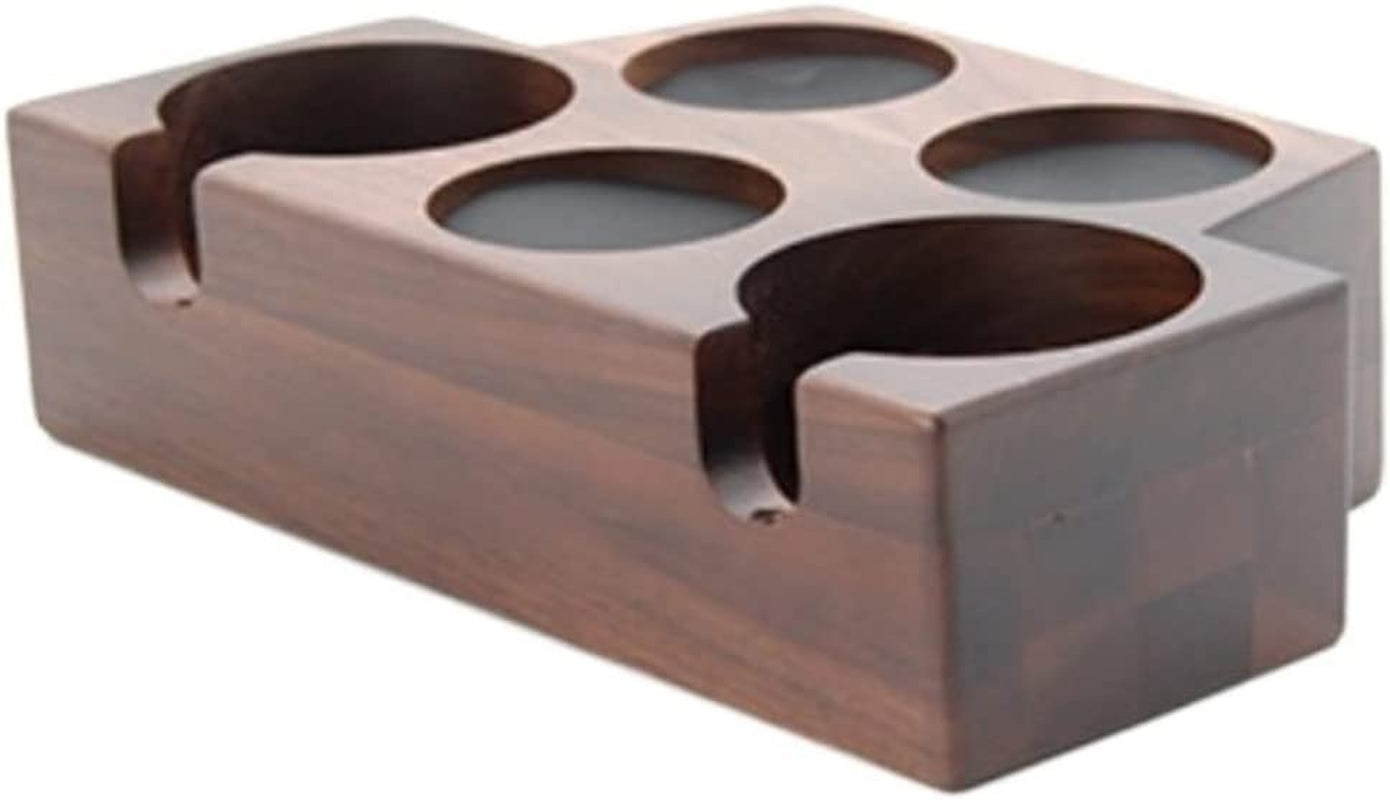 Walnut Wood Coffee Machine Handle Support Seat Espresso Tamper Mat Stand Coffee Maker Support Base Rack Coffee Accessories Tool (Color : 2 Holes 58Mm)