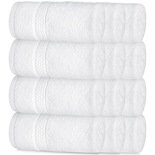 Elaine Karen 12 Pack 100% Luxury Cotton White Washcloths – Hotel & spa Bathroom Face Towels, (13'' x 13'')
