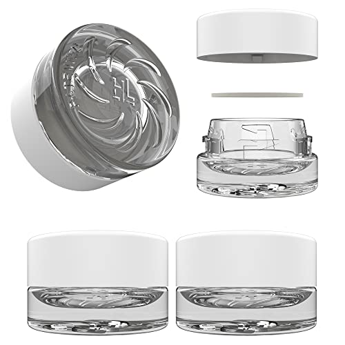Dragon Chewer 5ml Supercell Clear Glass Thick Child Resistant Containers - Concentrate Storage Jars for Oil, Lip Balm, Wax, Cosmetics - Premium PE Cap Seal White Lid (10)