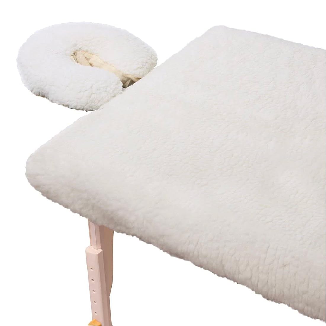 ForPro Comfy Soft Luxury Fleece Massage Pad Set, Extra Soft, Hypoallergenic, for Massage Tables, Includes Massage Table Pad and Face Rest Cover, Natural, 33” W x 74” L x 5” D