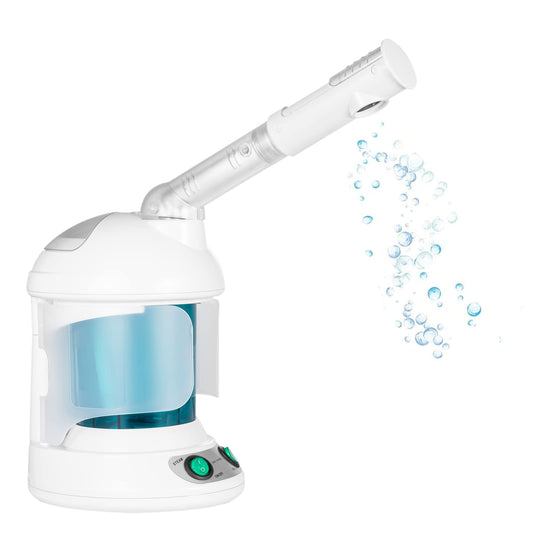 Facial Steamer RICANK Warm Mist Face Steamer Professional Hot Mist Moisturizing Nano Ionic Table Top Mini Steamer Spa 360° Rotatable Hydration System Sprayer Hydration Use at Home Sauna Spa or Salon