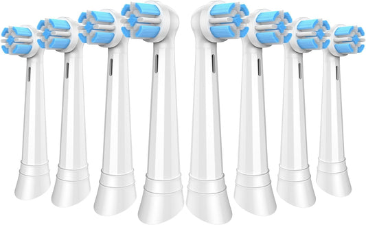 MERUYOO Toothbrush Replaement Heads Compatible with Braun Oral-B iO 3/4/5/6/7/8/9/10 Series Electric Tooth-Brush, Brush Heads White, 8 Pack