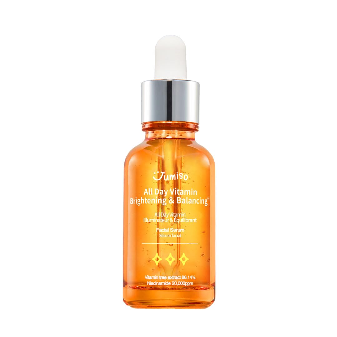 JUMISO All Day Vitamin Serum, Brightening & Balancing Facial Serum 30ml, 1.01 fl oz, 86.14% of Vitamin Tree Extract, 20,000ppm of Niacinamide