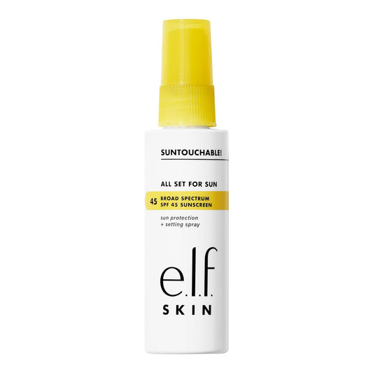 e.l.f. SKIN All Set For Sun SPF 45, Setting Spray With SPF 45 For Long-Lasting Makeup, Weightless, Non-Greasy Formula, Vegan & Cruelty-free