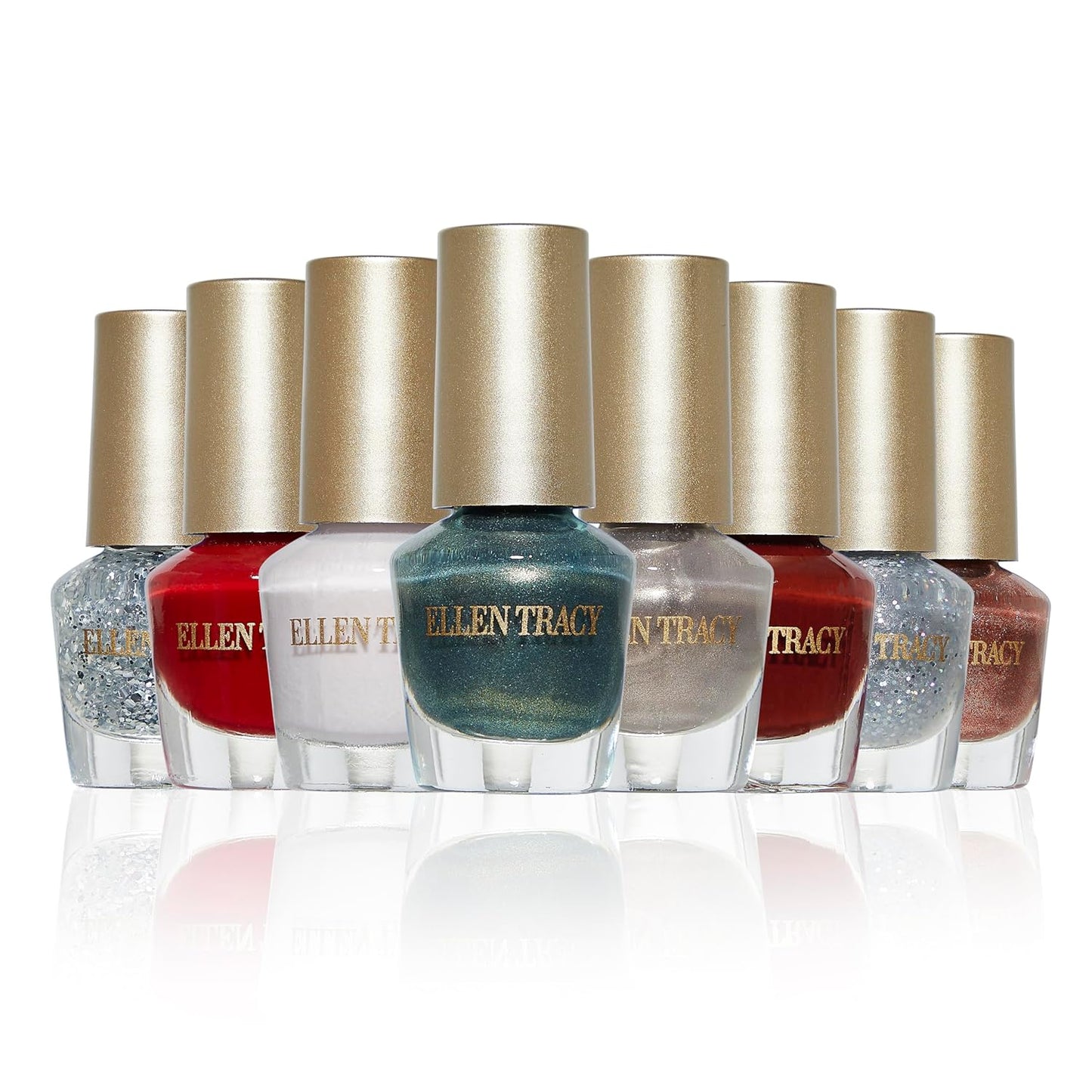 ELLEN TRACY 6-Piece Holiday Nail Polish Set: Long-Lasting, Full Coverage, and Cruelty-Free Beauty - 8.3 ml each bottles for a Luxurious Manicure Experience, Kraft Polar Bear