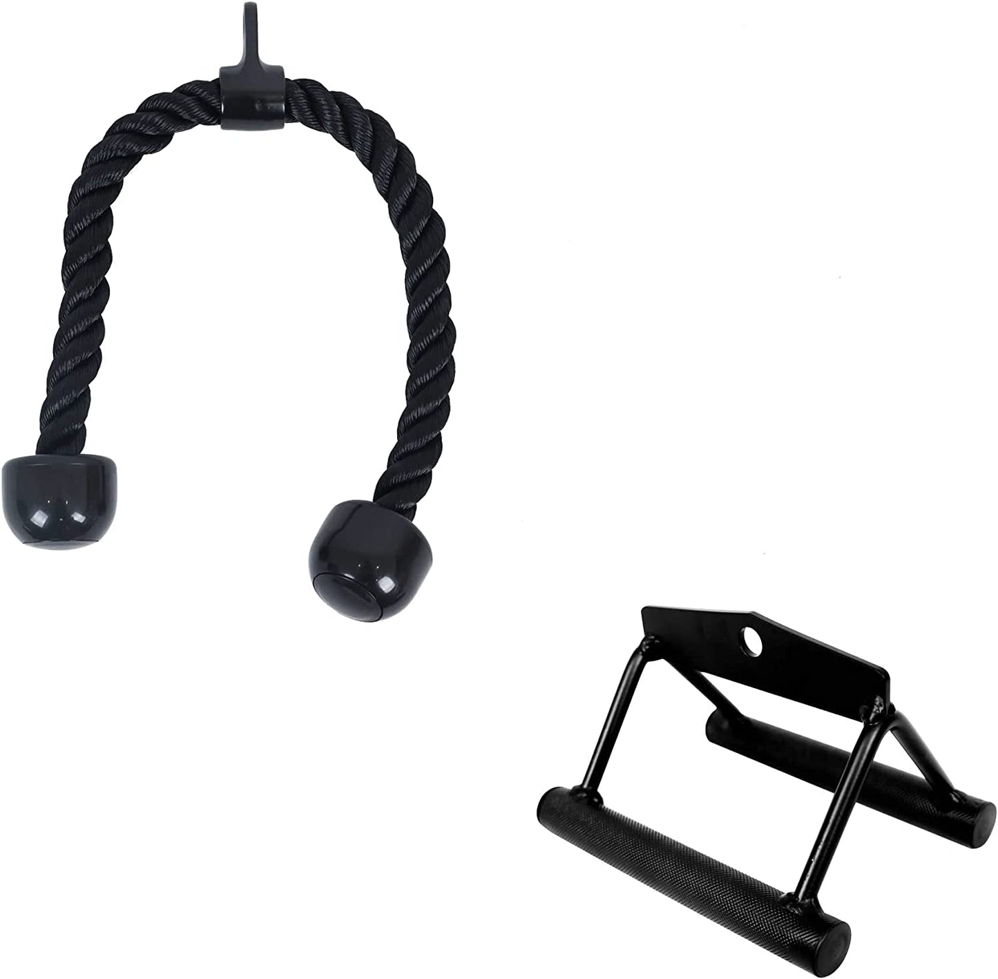 Balancefrom Tricep Press down Cable Attachment, LAT Pulldown Attachment, Weight Machine Accessories, V Handle with Rotation, Tricep Rope, Rotating Bar, V-Shaped Bar