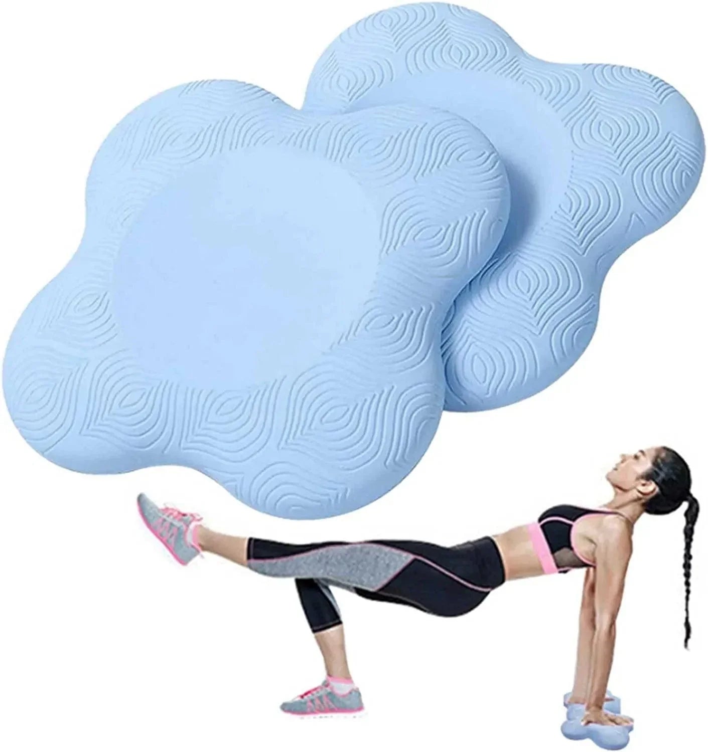 BAASC Yoga Mat 2PCS, 20 * 20 Cm Non-Slip Yoga Knee Pad Cushion, for Fitness Travel Meditation Kneeling Balance Floor Pilates