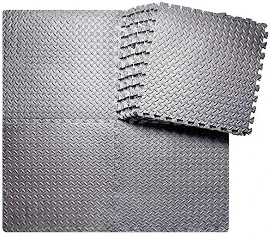 BEAUTYOVO Puzzle Exercise Mat with 12/24 Tiles Interlocking Foam Gym Mats, 24'' X 24'' EVA Foam Floor Tiles, Protective Flooring Mats Interlocking for Gym Equipment