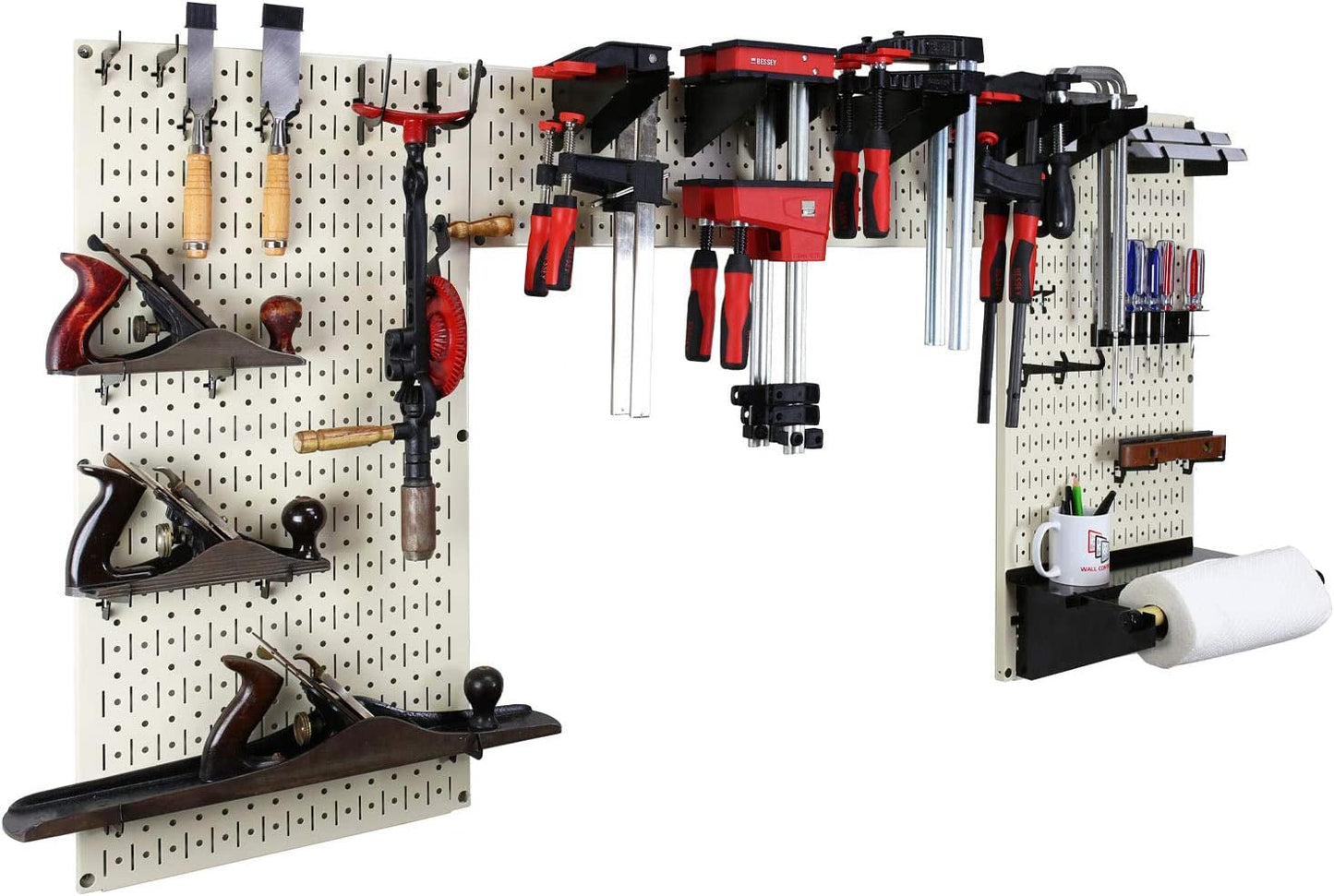 Wall Control Woodworking Tool Storage Organization Kit - Lazy Guy DIY Edition Wood Working Tool Supply Organizer for Do-It-Yourself Woodworkers and Makers (Pink Pegboard)