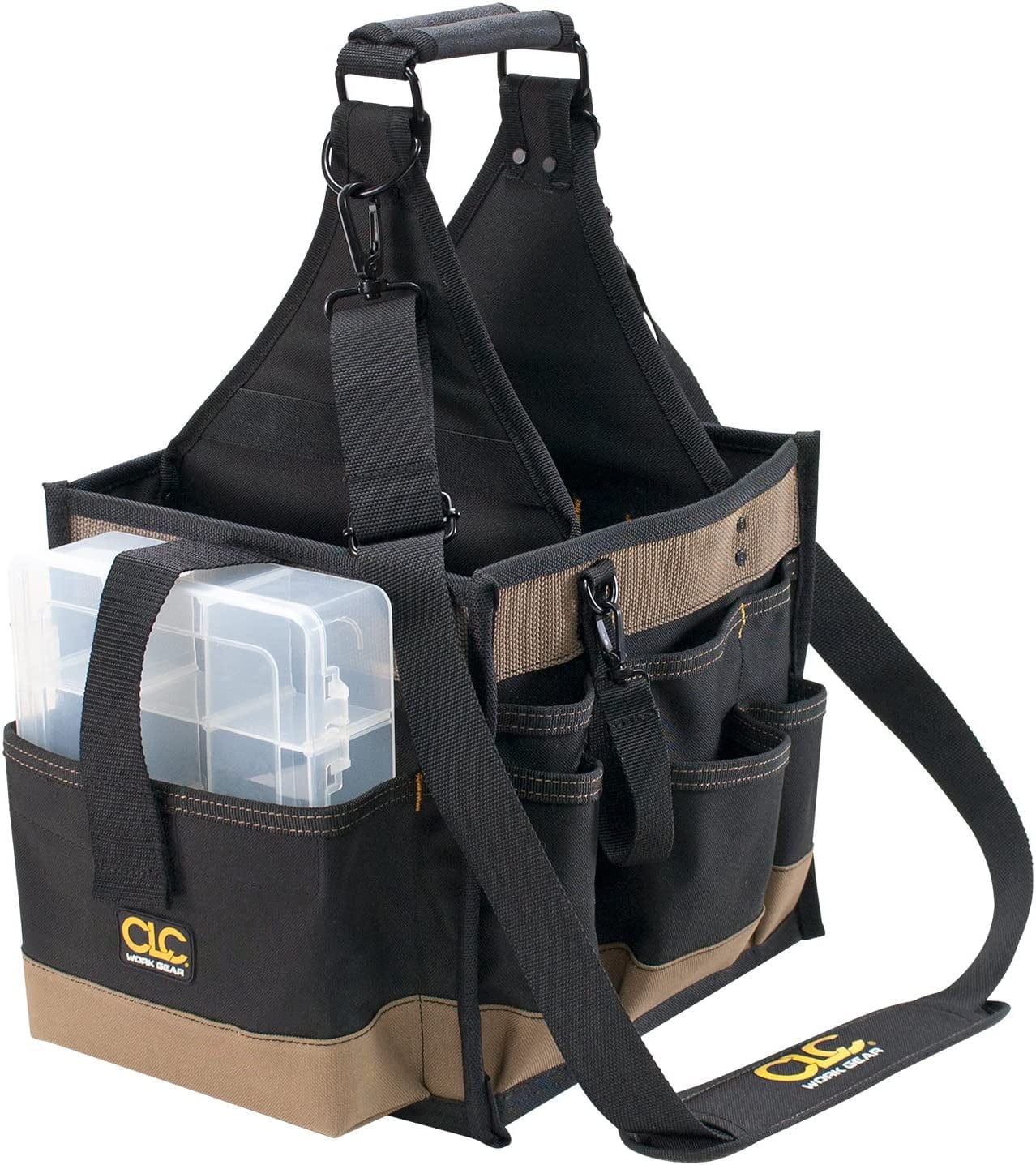 CLC Custom Leathercraft 1528 Large Electrical and Maintenance Tool Carrier & Klein Tools 32581 4-In-1 Electronics Screwdriver Set with Precision Machines Bits: 2 Slotted, 2 Phillips, 4-Piece