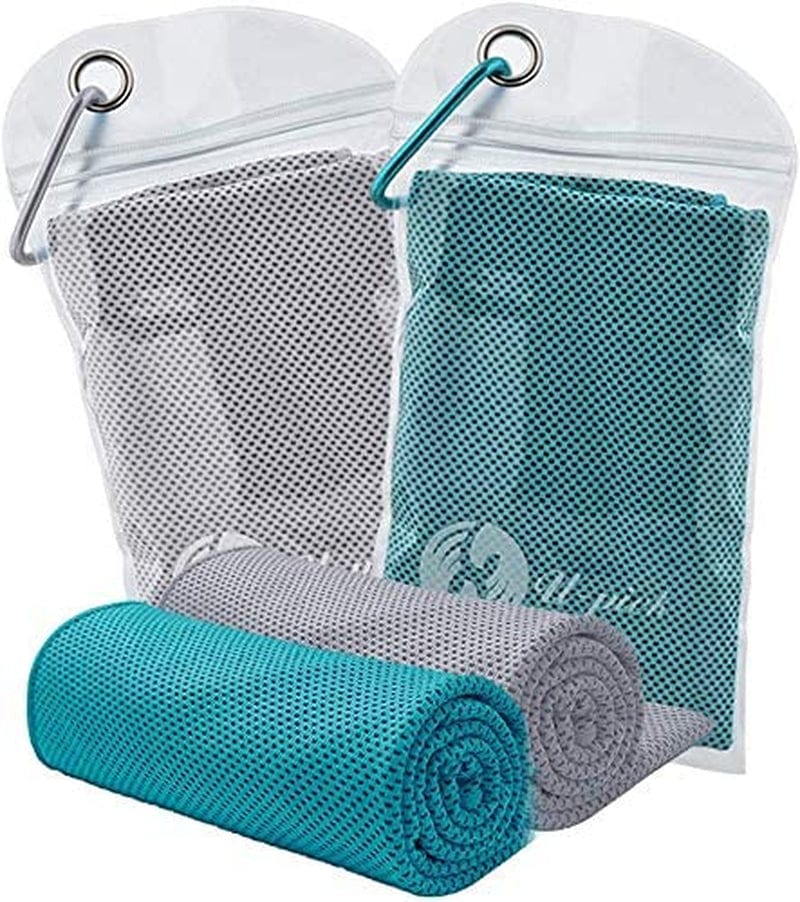Cooling Towels 2Pack for Sports,Workout,Fitness,Gym,Yoga,Pilates,Travel,Camping & More,Chilly Towel for Instant Cooling Relief 100% Microfiber and Soft