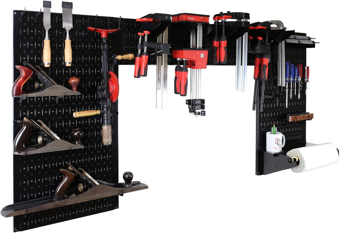 Wall Control Woodworking Tool Storage Organization Kit - Lazy Guy DIY Edition Wood Working Tool Supply Organizer for Do-It-Yourself Woodworkers and Makers (Pink Pegboard)