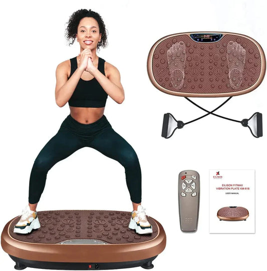EILISON Fitmax 3D XL Vibration Plate Exercise Machine - Whole Body Workout Vibration Fitness Platform W/Loop Bands - Home Training Equipment for Recovery, Wellness, Weight Loss
