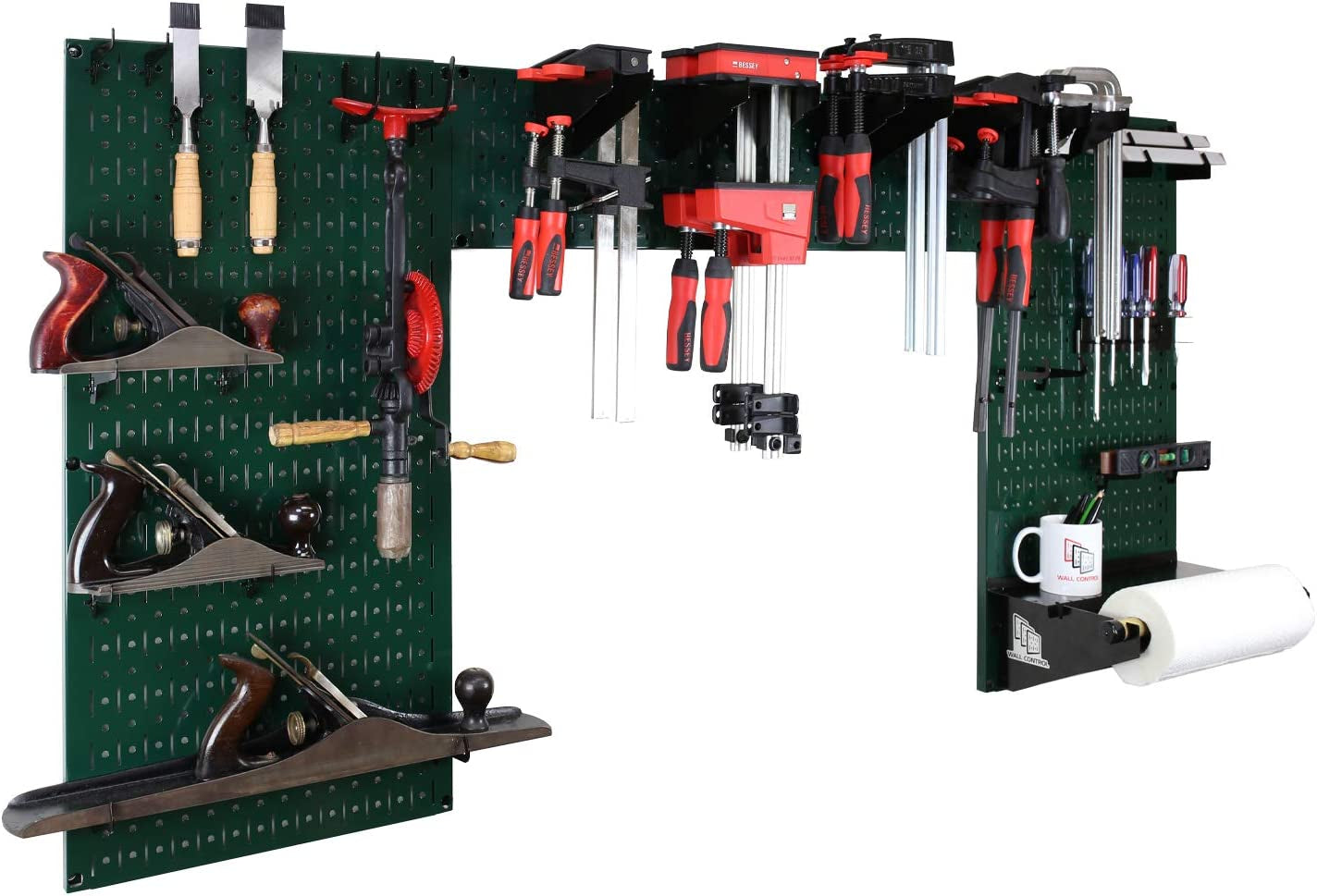 Wall Control Woodworking Tool Storage Organization Kit - Lazy Guy DIY Edition Wood Working Tool Supply Organizer for Do-It-Yourself Woodworkers and Makers (Pink Pegboard)