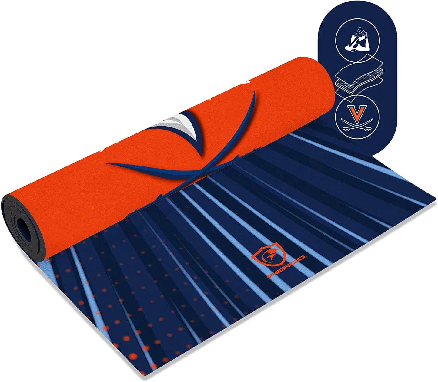 Fergo - Collegiate Exercise and Fitness Yoga Mat, Fully Functional and Sustainable Rubber Workout Mat, Officially Licensed Team Exercise Mat, 72 X 24 Inches Gym Mats