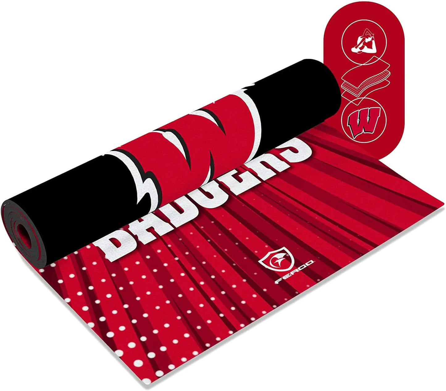 Fergo - Collegiate Exercise and Fitness Yoga Mat, Fully Functional and Sustainable Rubber Workout Mat, Officially Licensed Team Exercise Mat, 72 X 24 Inches Gym Mats