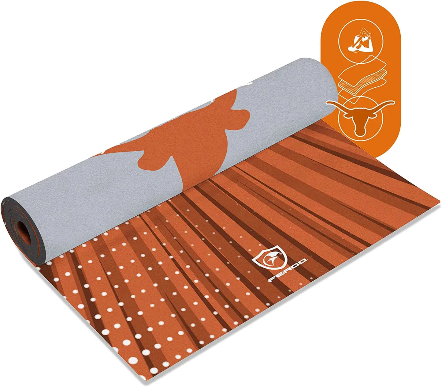 Fergo - Collegiate Exercise and Fitness Yoga Mat, Fully Functional and Sustainable Rubber Workout Mat, Officially Licensed Team Exercise Mat, 72 X 24 Inches Gym Mats
