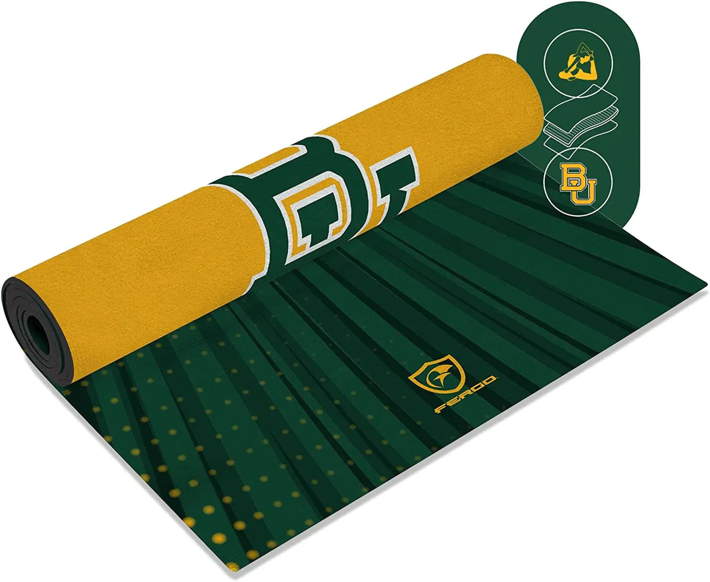 Fergo - Collegiate Exercise and Fitness Yoga Mat, Fully Functional and Sustainable Rubber Workout Mat, Officially Licensed Team Exercise Mat, 72 X 24 Inches Gym Mats