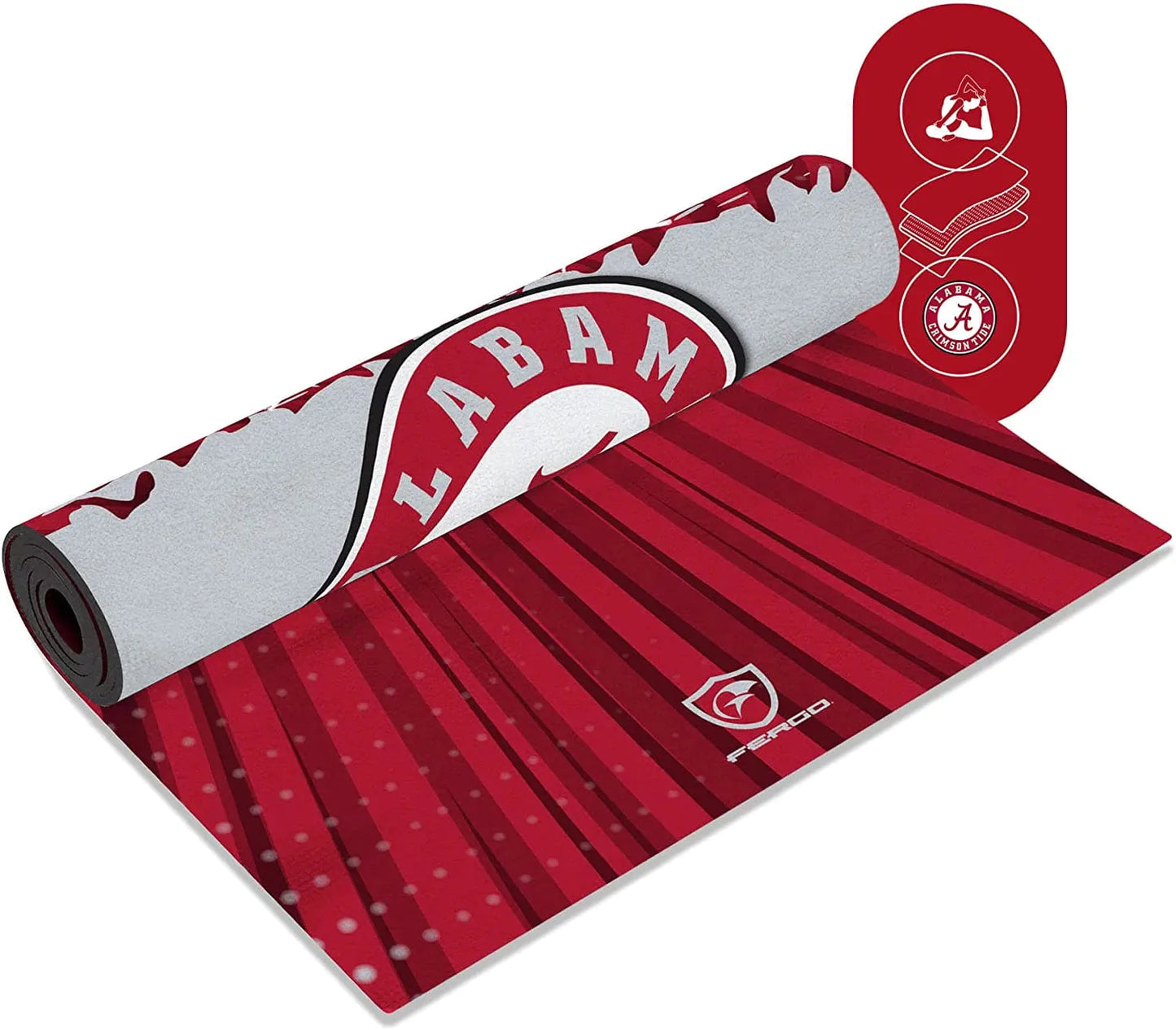 Fergo - Collegiate Exercise and Fitness Yoga Mat, Fully Functional and Sustainable Rubber Workout Mat, Officially Licensed Team Exercise Mat, 72 X 24 Inches Gym Mats