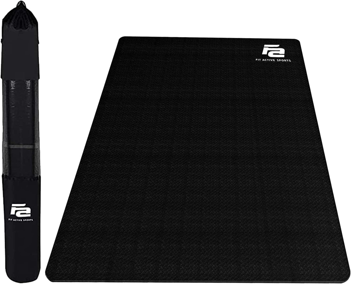 Fit Active Sports Large Exercise Mat 6' X 4' X 8Mm | Thick Non-Slip Extra Wide Workout Mat for Home Gym, Cardio, Yoga, Floor Fitness, MMA, Plyo, and Jump Rope | High Density | Shoe Friendly