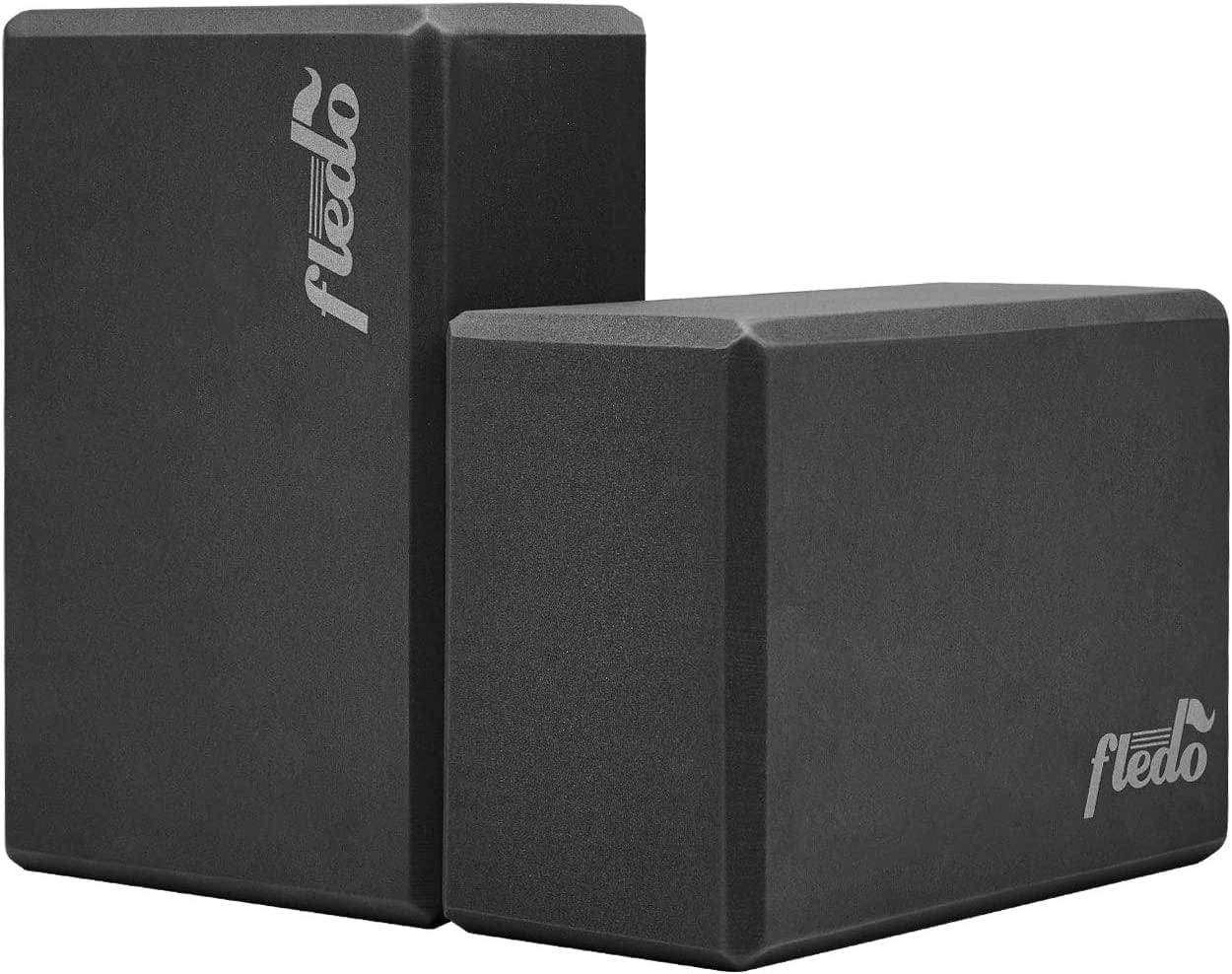Fledo Yoga Blocks 2 Pack, Foam Yoga Brick, Featherweight and Comfy - Provides Stability and Balance - for Exercise, Pilates, Workout, Fitness & Gym