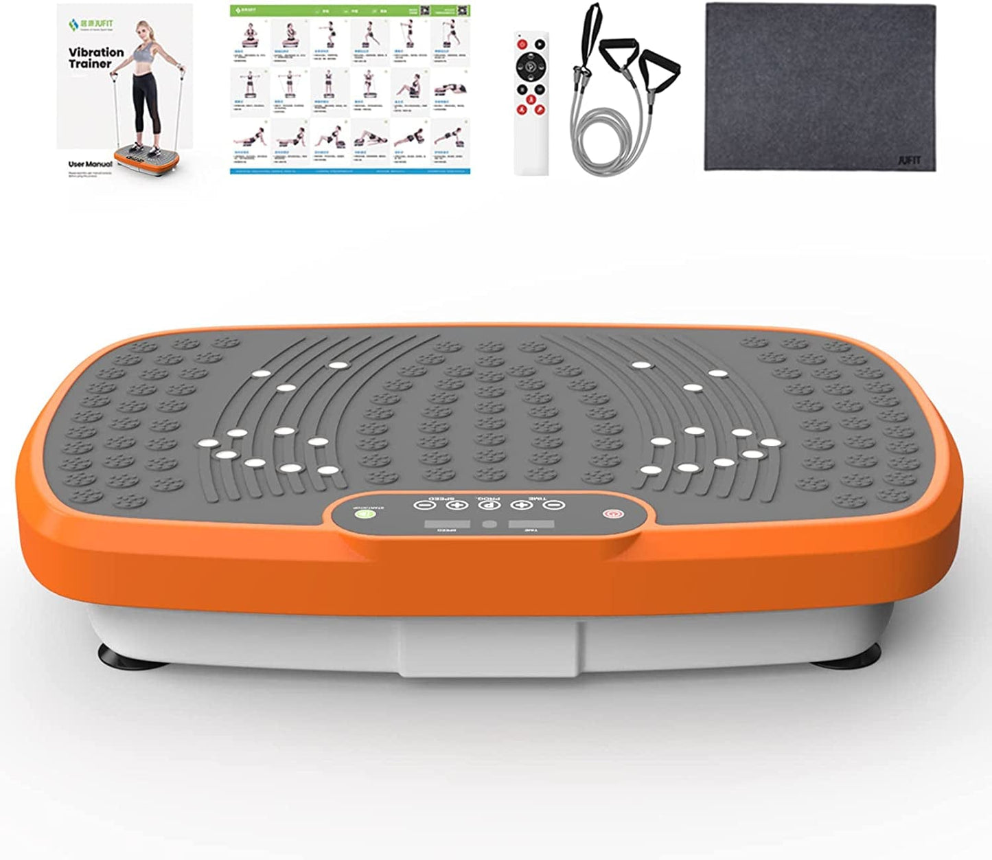 JUFIT Fitness Vibration Plate Exercise Equipment Whole Body Shape Exercise Machine Vibration Platform Fit Massage Workout Trainer,Max User Weight 330Lbs