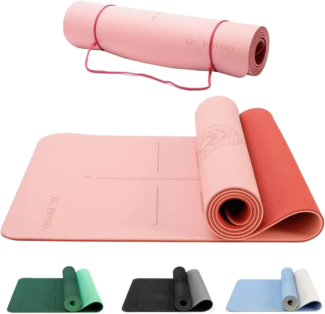 KG Physio 6Mm Yoga Mats for Women and Men - TPE Material Eco Friendly - Non Slip Mat Perfect for Yoga Poses