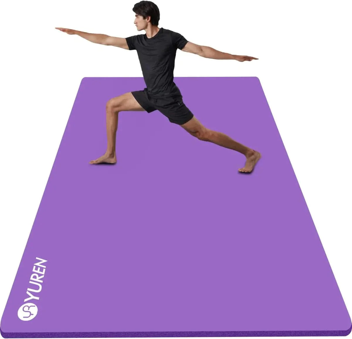 YUREN Extra Large Yoga Mat 6' X 4', 1/2 Inch Thick Exercise Mats Non-Slip Workout Mat for Women Men, Double Size with Carrying Strap and Bag