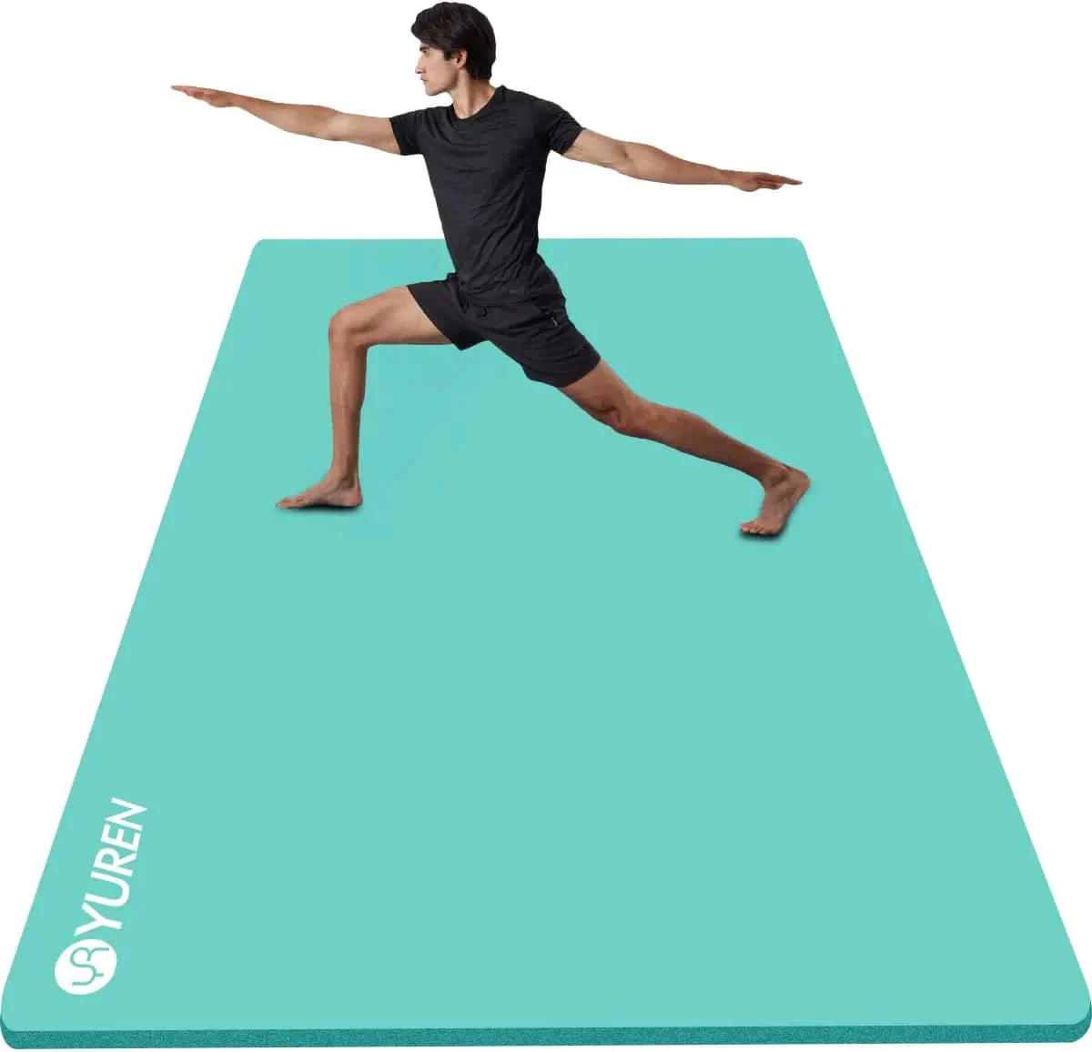 YUREN Extra Large Yoga Mat 6' X 4', 1/2 Inch Thick Exercise Mats Non-Slip Workout Mat for Women Men, Double Size with Carrying Strap and Bag
