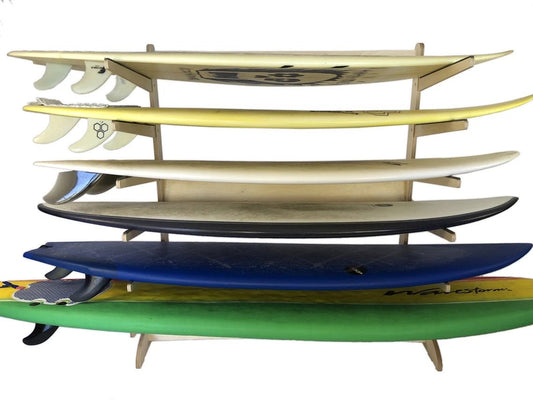 6 Level Freestanding Surf Rack | Storage For: Shortboard, Fish, Fun Boards | Freestanding Surfboard Rack