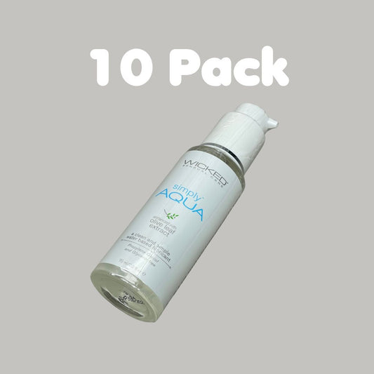 WICKED SENSUAL CARE 10PK Simply Aqua Olive Leaf Extract Water Based Lubricant 2.3 oz 09/24 (New)
