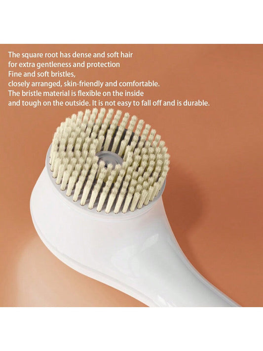 1pc Electric Bath Brush Suitable For Shoulder & Neck Massage, Deep Skin Cleaning, With 6 Different Replacement Brush Heads