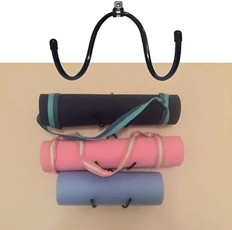 Universal Metal Adjustable Wall Rack, Wall Storage Mount Holder Shelf for Yoga Bolster, Yoga Mat Bag, Exercise Mat, Yoga Blocks, Yoga Mat Towel, Carrying Strap, Yoga Knee Pad, Foam Roller, up to 20Lbs