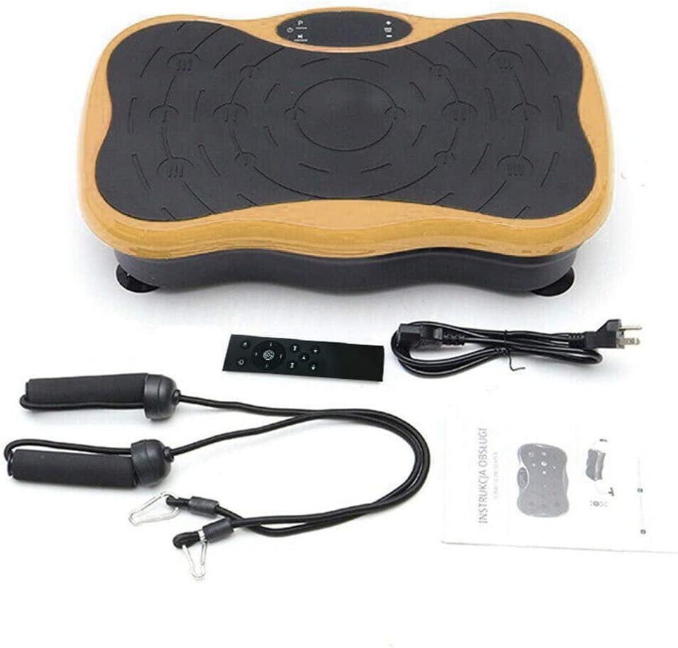 2021 Classic Vibration Plate Exercise Machine for Whole Body Workout Equipped with Resistance Bands and (Gold)