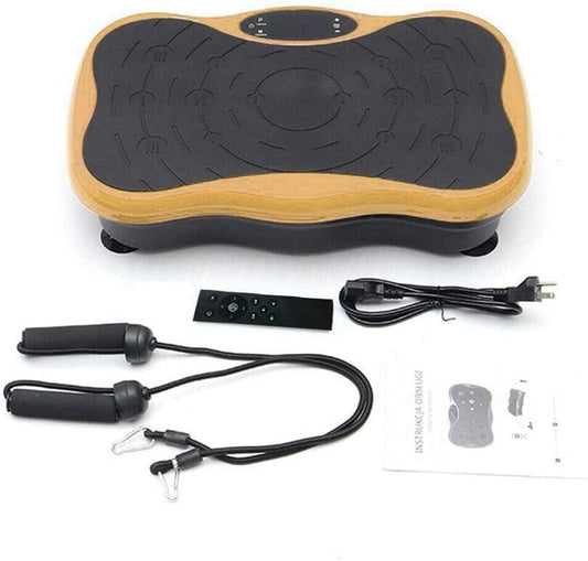 2021 Classic Vibration Plate Exercise Machine for Whole Body Workout Equipped with Resistance Bands and (Gold)