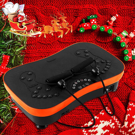 2021 Weight Loss Vibration Plate Exercise Machine for Whole Body Workout Equipped with Resistance Bands and Remote Control Training Calories Burning (Black)
