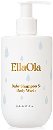 EllaOla Tear Free Baby Shampoo & Body Wash - Organic, Hypoallergenic Baby + Kid Soap Hydrates & Nourishes While Gently Cleansing Sensitive Skin, Fragrance Free | 10.1 fl. oz.