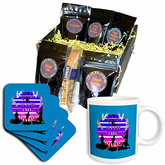 3Drose Be up with the Boards Kitesurf White Silhouette Pinktext - Coffee Gift Baskets (Cgb_356850_1)