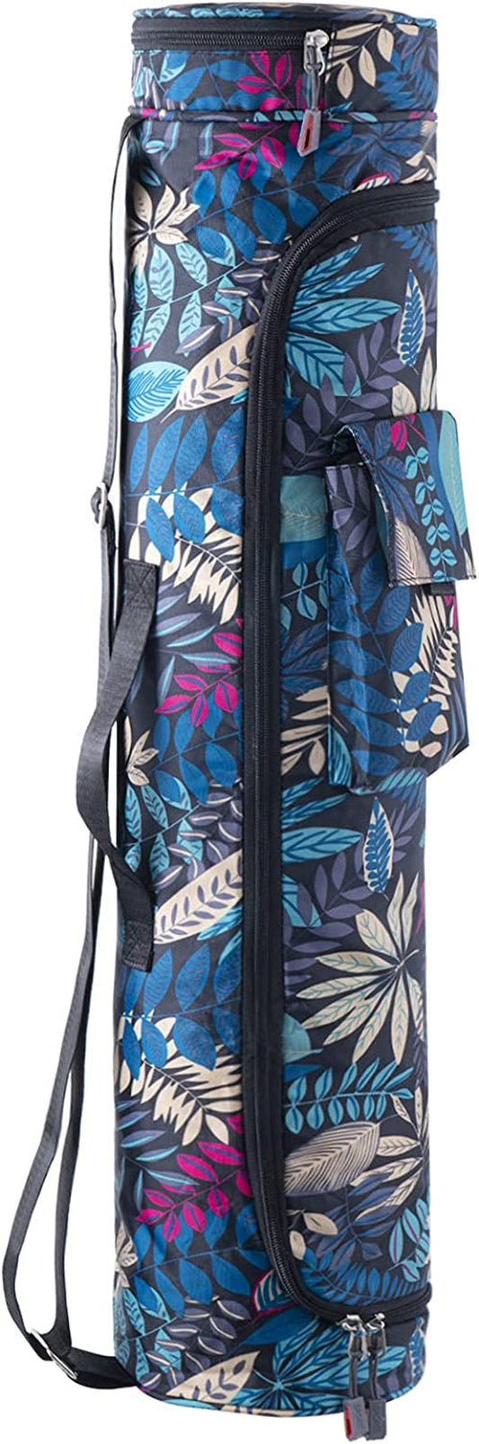 VIRTERLAN Yoga Mat Bag with 2 Multi-Functional Storage Pocket and Adjustable Shoulder Strap Full-Zip Yoga Mat Carry Bag for Women