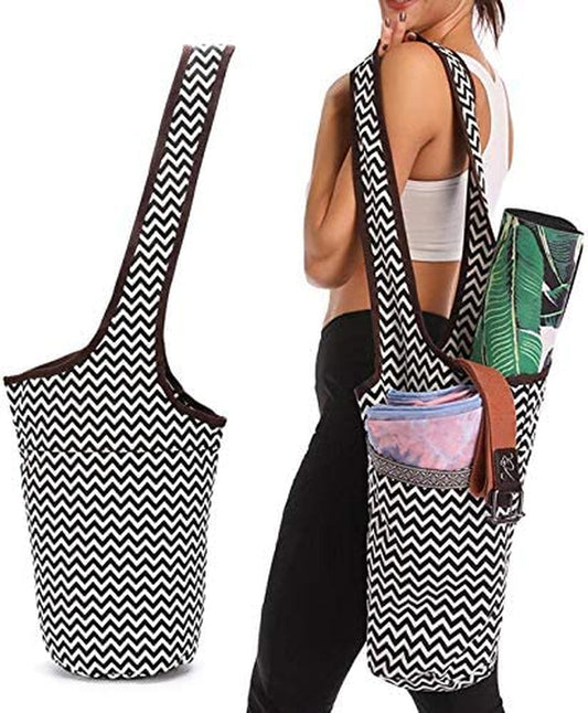 Entiforry Yoga Mat Bag with Large Size Pocket and Zipper Pocket, Yoga Bags and Carriers for Thick Mats, Fit Most Size Mats Yoga, Yoga Bags and Carriers for Women