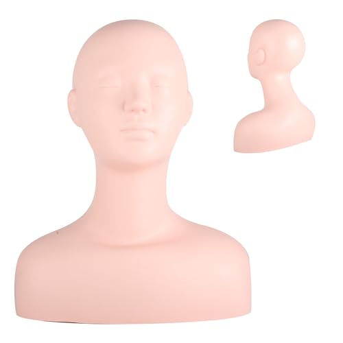 Lash Mannequin Head, Practice Training Head,for Make Up Lash Extention Head Model And Wig Hat Display, Cosmetology Doll Face Head, Soft-Touch Rubber Practice Head, Easy to Clean
