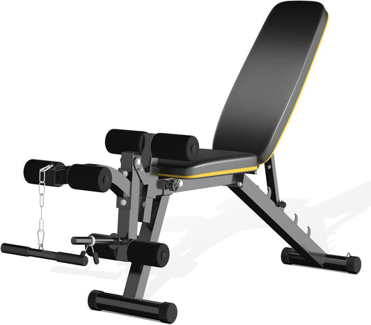 ZENOVA Adjustable Weight Bench Workout Bench with Leg Extension , Incline Decline Exercise Bench Strength Training Equipment Home Gym