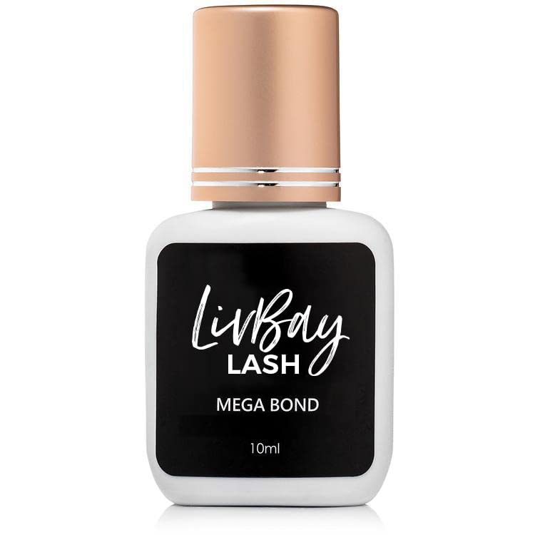 LivBay Lash Glue Mega Bond - Oil Resistant | 1 Sec Drying Time | Low Fume | 5 Weeks Retention for Eyelash Extension (10ml)