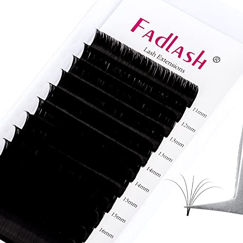 Easy Fan Lash Extensions 11-19mm Mixed Tray Self Fanning Volume Eyelash Extensions .03 .05 .07 .10 Rapid Blooming Lash Extension (0.07-D, 11-19mm Mix)