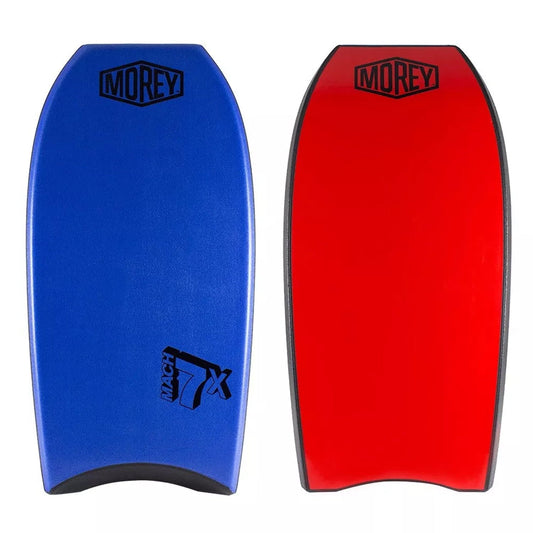 Morey Bodyboard Mach 7X 41.5 Bodyboard - Blue deck, Black rails, Red bottom