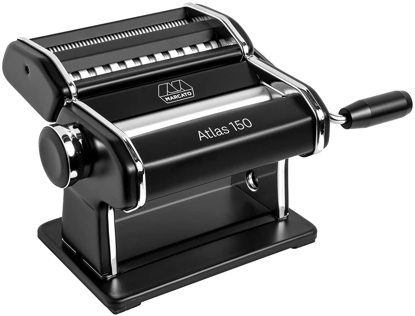 MARCATO Atlas 150 Machine, Made in Italy, Red, Includes Pasta Cutter, Hand Crank, and Instructions