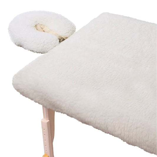 ForPro Comfy Soft Luxury Fleece Massage Pad Set, Extra Soft, Hypoallergenic, for Massage Tables, Includes Massage Table Pad and Face Rest Cover, Natural, 33” W x 74” L x 5” D