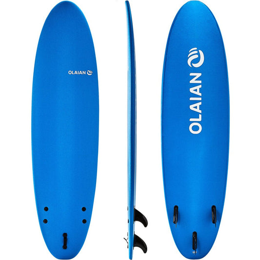 Decathlon Olaian 100, 7' Kid'S Foam Surfboard with Leash and 3 Fins