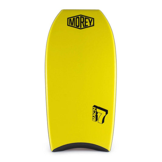 Morey Mach 7 Elite 43" PE Core Crescent Tail Water Body Board, Yellow & Orange